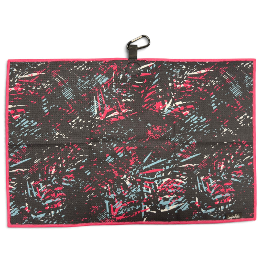 Shadow Palms Golf Towel | 24” x 16” Microfiber Towel | Magnetic Clip & Carabiner | Premium Golf Accessory