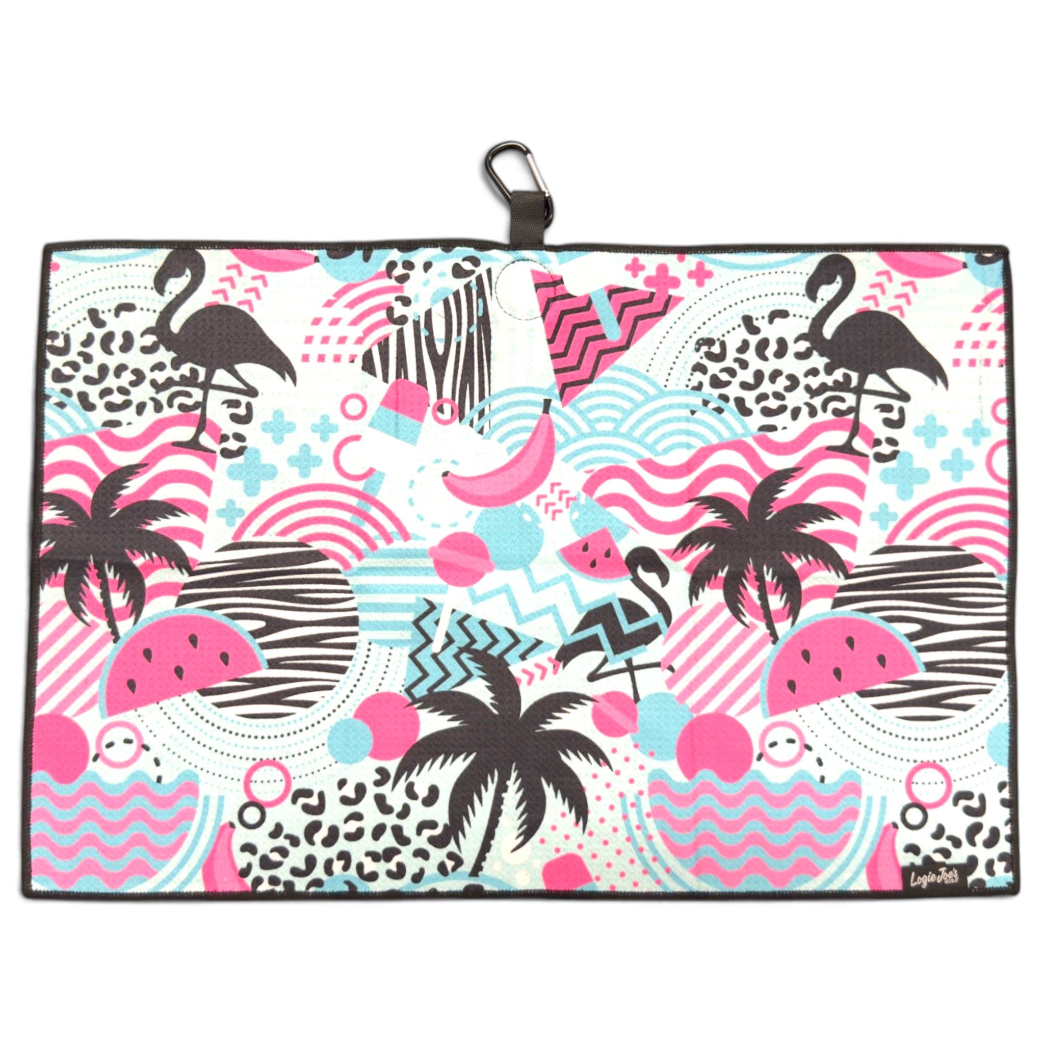 Exotic Flock Golf Towel | 24” x 16” Microfiber Towel | Magnetic Clip & Carabiner | Premium Golf Accessory