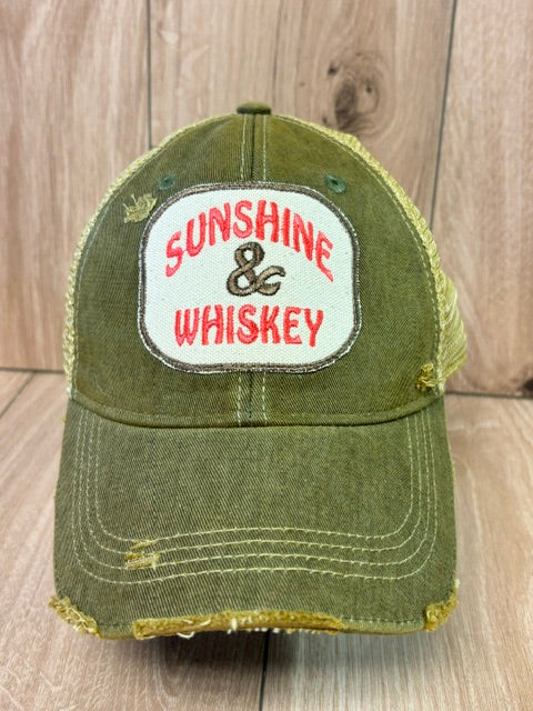Sunshine & Whiskey Mesh Snapback Hat
