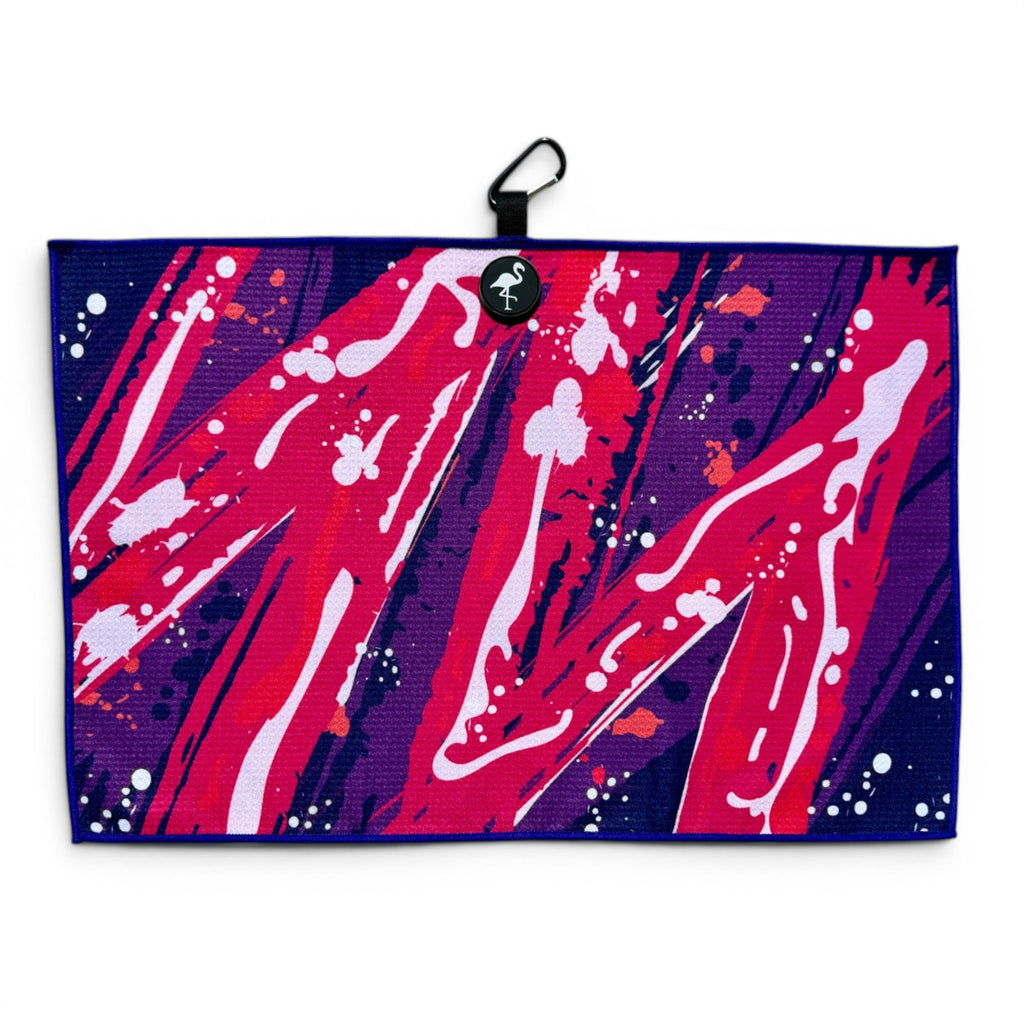 Galaxy Drip Golf Towel | 24” x 16” Microfiber Towel | Magnetic Clip & Carabiner | Premium Golf Accessory