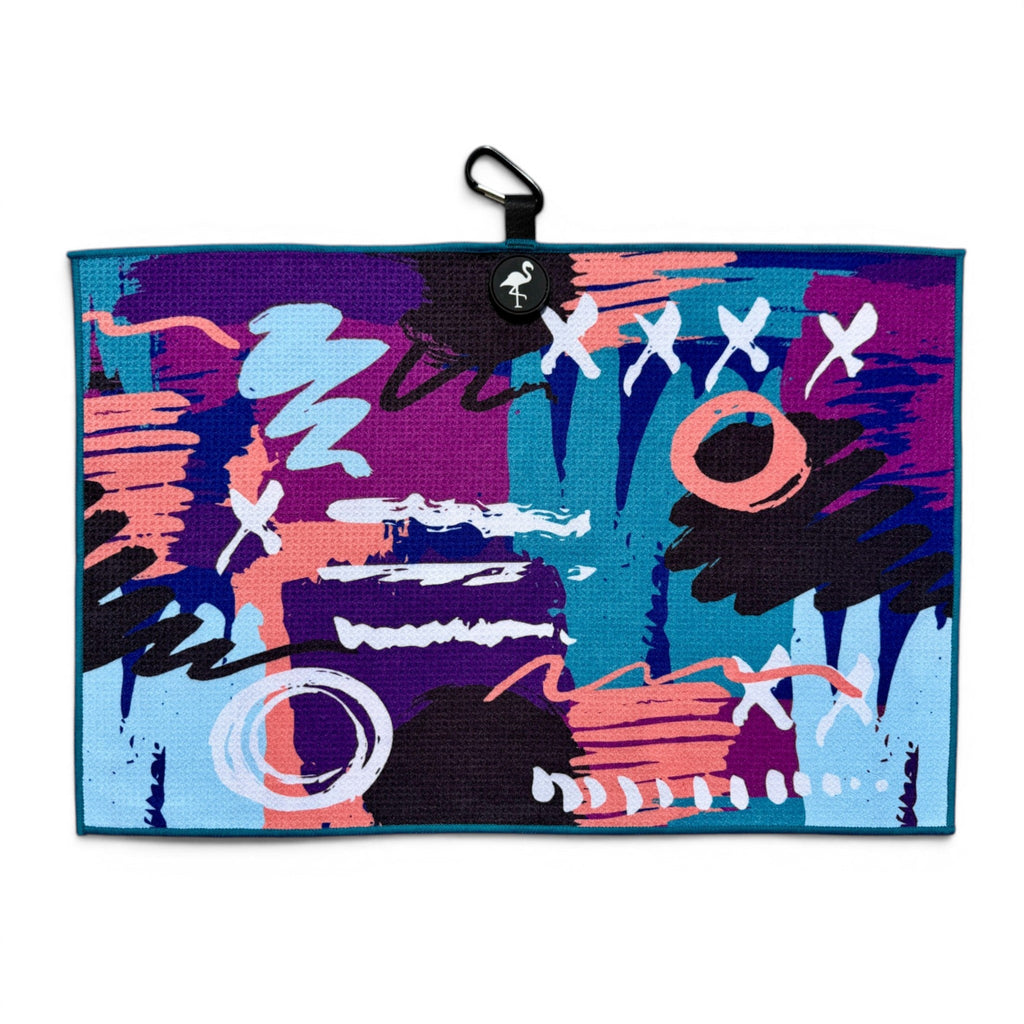 Midnight Mayhem Golf Towel | 24” x 16” Microfiber Towel | Magnetic Clip & Carabiner | Premium Golf Accessory