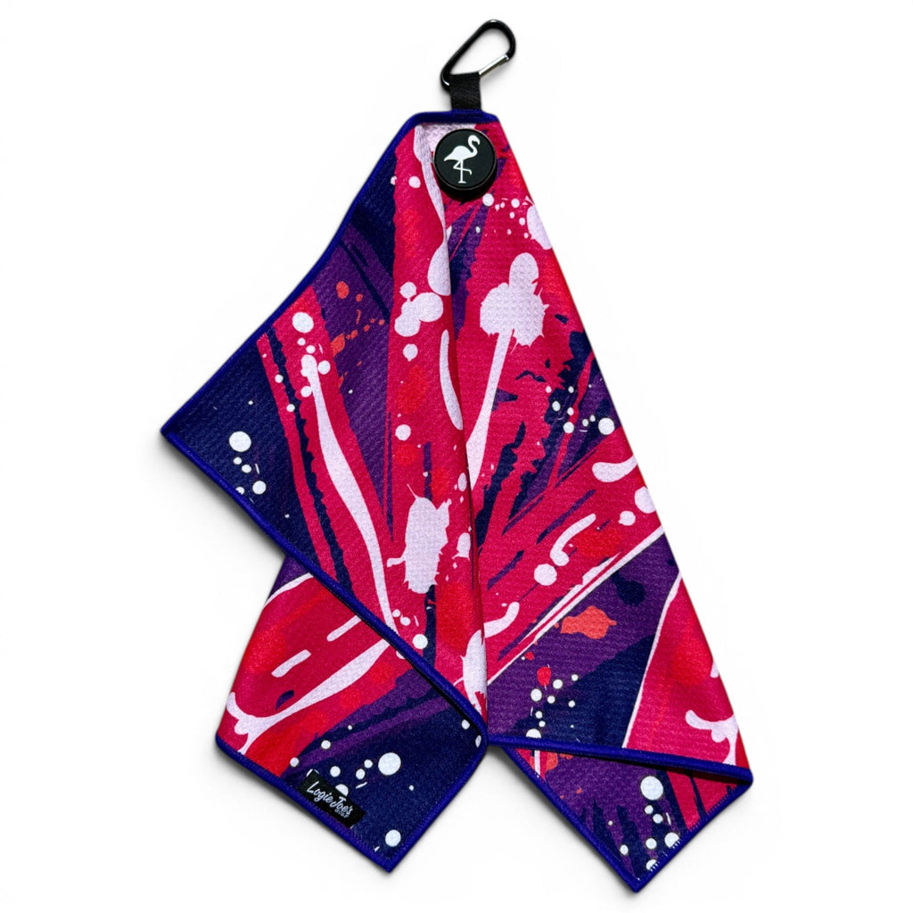 Galaxy Drip Golf Towel | 24” x 16” Microfiber Towel | Magnetic Clip & Carabiner | Premium Golf Accessory