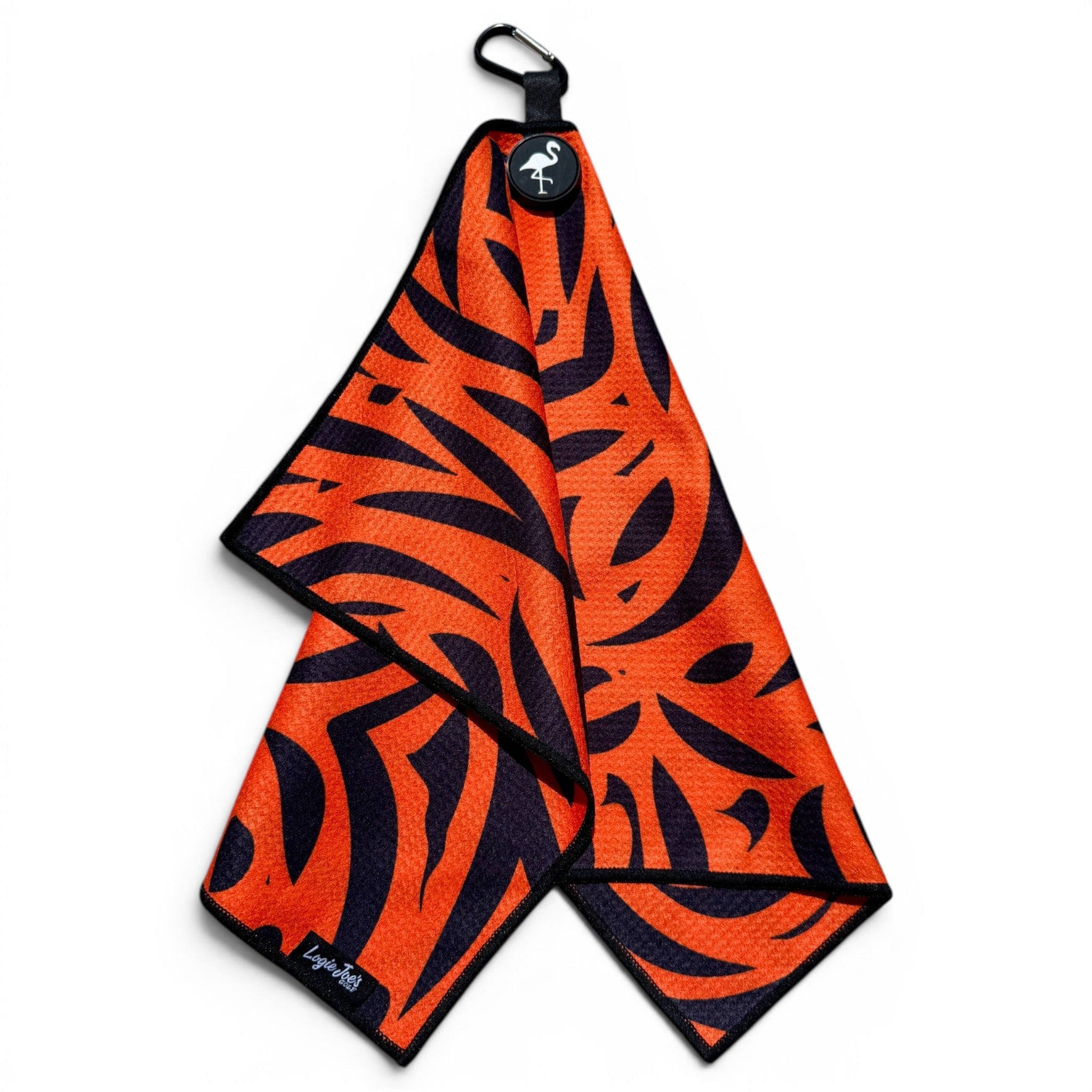 Tiger Tempo Golf Towel | 24” x 16” Microfiber Towel | Magnetic Clip & Carabiner | Premium Golf Accessory