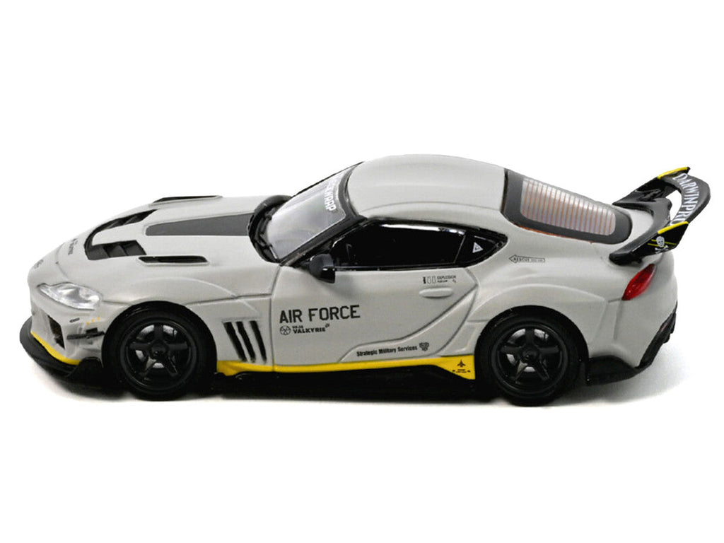 Toyota Supra (A90) WBK DarwinPro "Air Force" Matt Gray with Carbon Accents 1/64 Diecast Model Car by Inno Models