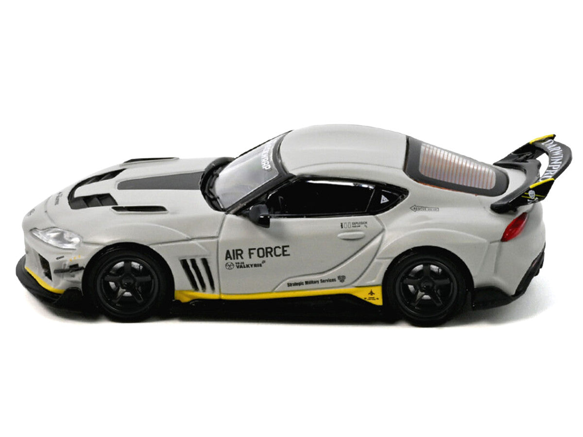 Toyota Supra (A90) WBK DarwinPro "Air Force" Matt Gray with Carbon Accents 1/64 Diecast Model Car by Inno Models