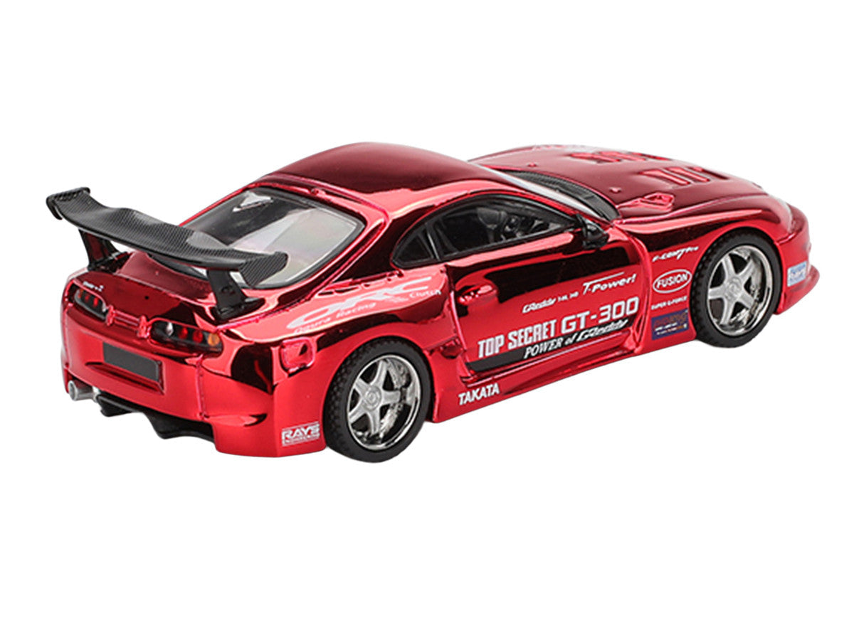 Toyota Supra (A80) Top Secret GT-300 RHD (Right Hand Drive) Red Chrome Limited Edition 1/64 Die Cast Model Car by Mini GT