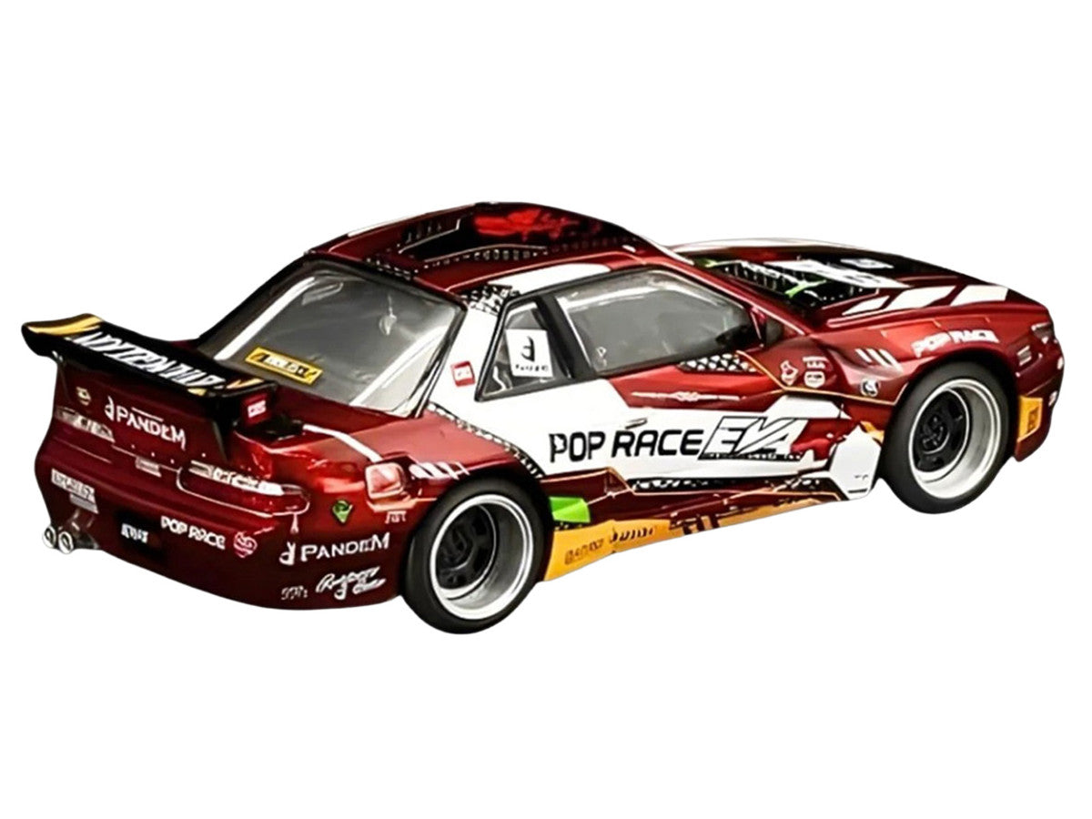 Pandem S13 RHD (Right Hand Drive) "EVA RT Production Model-02" Red Metallic with Graphics 1/64 Diecast Model Car by Pop Race