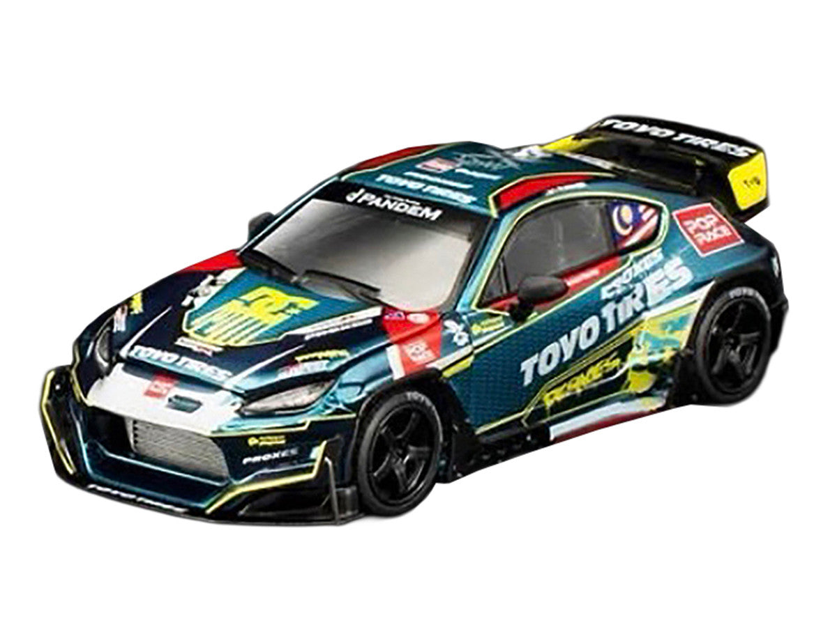 Toyota Pandem GR86 "Tengku Djan Ley" Blue Metallic with Graphics 1/64 Diecast Model Car by Pop Race