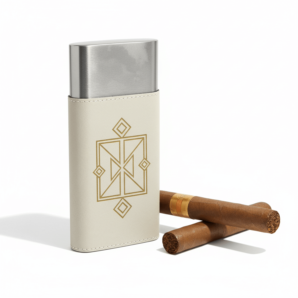 Personalized leatherette cigar case with Cutter Personalized Engraving