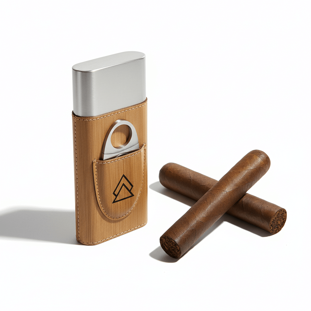 Personalized leatherette cigar case with Cutter Personalized Engraving