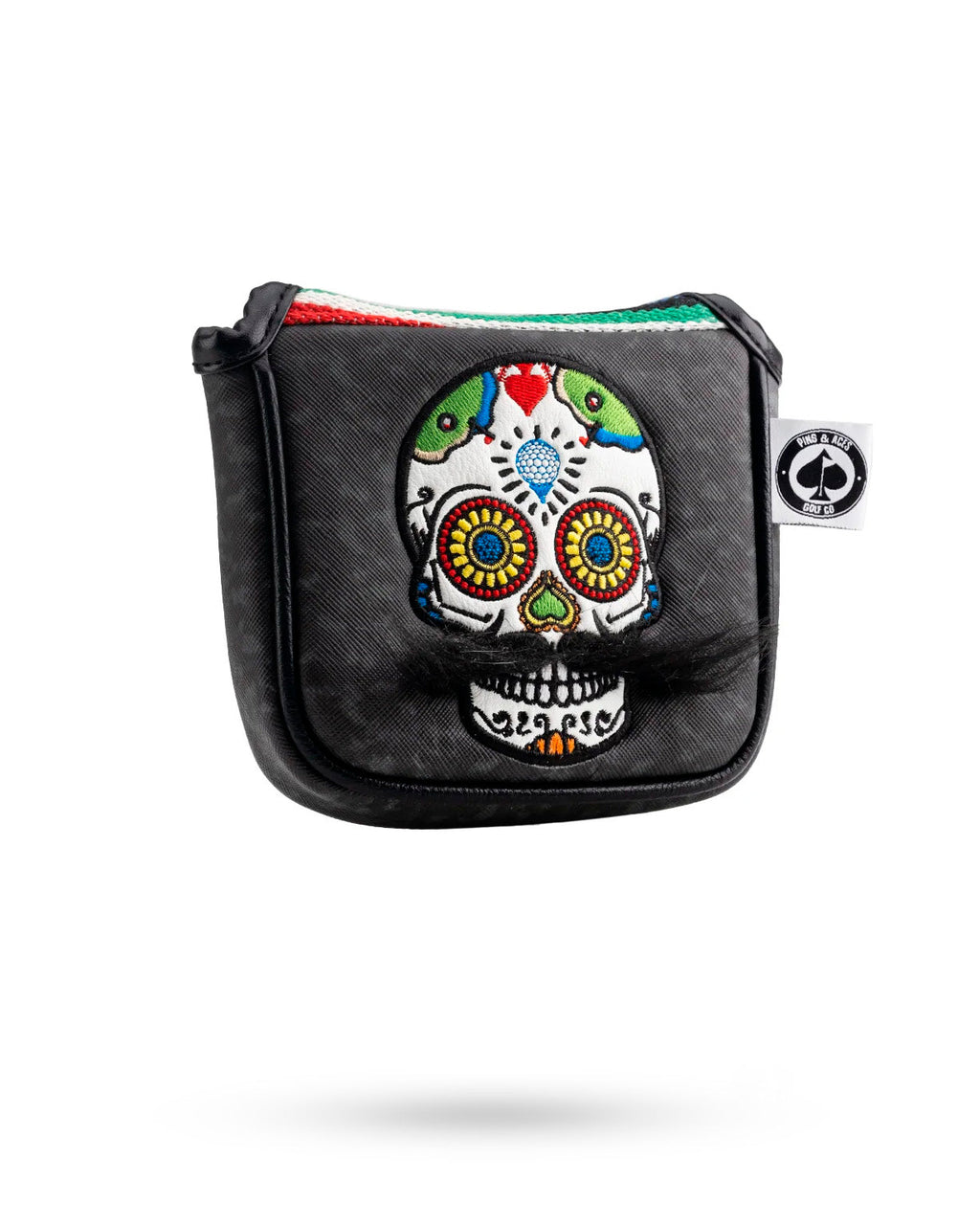 Mustache Sugar Skull Mallet Putter Headcover – Gray Camo