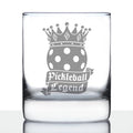 Pickleball Legend Engraved Rocks Glass Gifts for Picklers Weighted Whiskey Glasses - 10.25 oz
