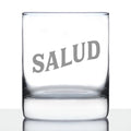 Salud - Spanish Cheers - Whiskey Rocks Glass - Cute Spainish Themed Gifts or Party Decor for Women and Men - 10.25 Oz
