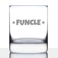 Funcle Whiskey Rocks Glass - Funny Gifts For The Best Uncle - 10.25 Oz Glasses