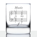 Music Is My Forte - Whiskey Rocks Glass - Funny Musician Gifts and Musical Accessories - 10.25 Oz Glasses