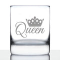 Queen - Whiskey Rocks Glass - Cute Gifts for Women Who Love Drinking Whisky & Etched Sayings Decor - 10.25 oz