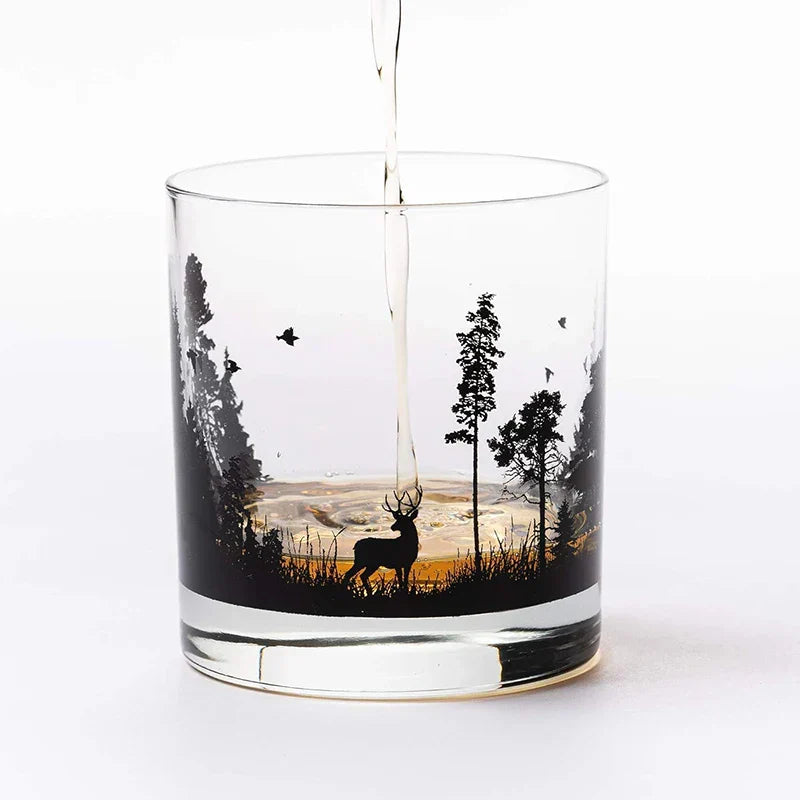 Dlight Decor 300ml Forest Animal Whiskey Glass for Nature Lovers