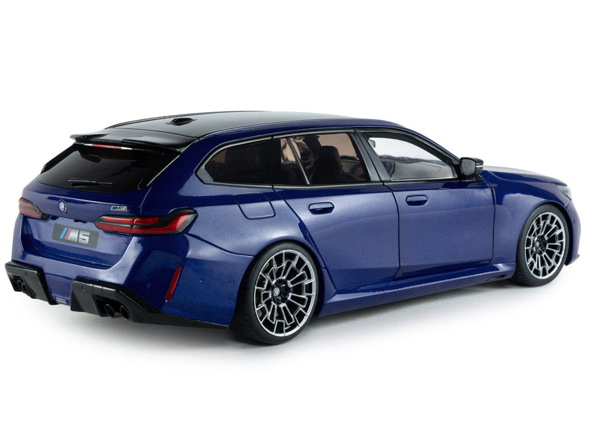 2025 BMW M5 Touring Marina Bay Blue Metallic with Black Top 1/18 Diecast Model Car by Solido