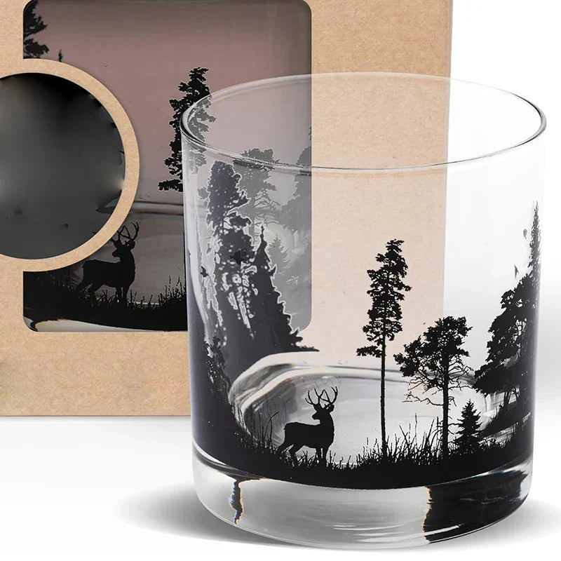 Dlight Decor 300ml Forest Animal Whiskey Glass for Nature Lovers