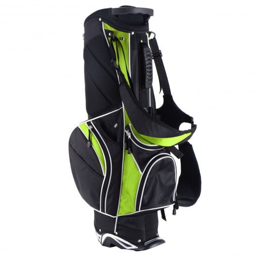 Golf Stand Cart Bag, 6-Way Divider, 8 Pockets, Green