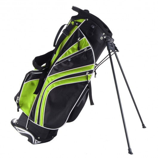 Golf Stand Cart Bag, 6-Way Divider, 8 Pockets, Green