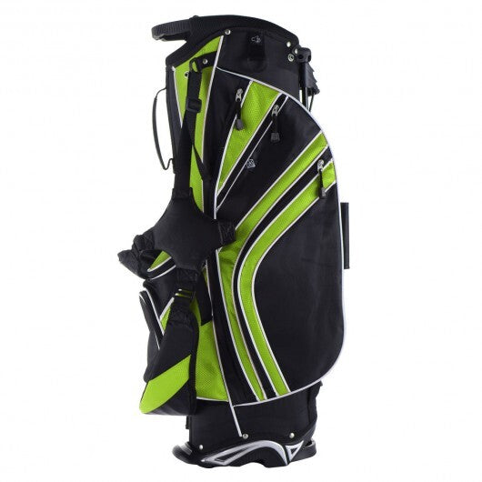 Golf Stand Cart Bag, 6-Way Divider, 8 Pockets, Green