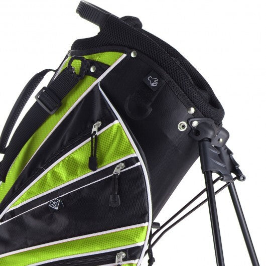 Golf Stand Cart Bag, 6-Way Divider, 8 Pockets, Green