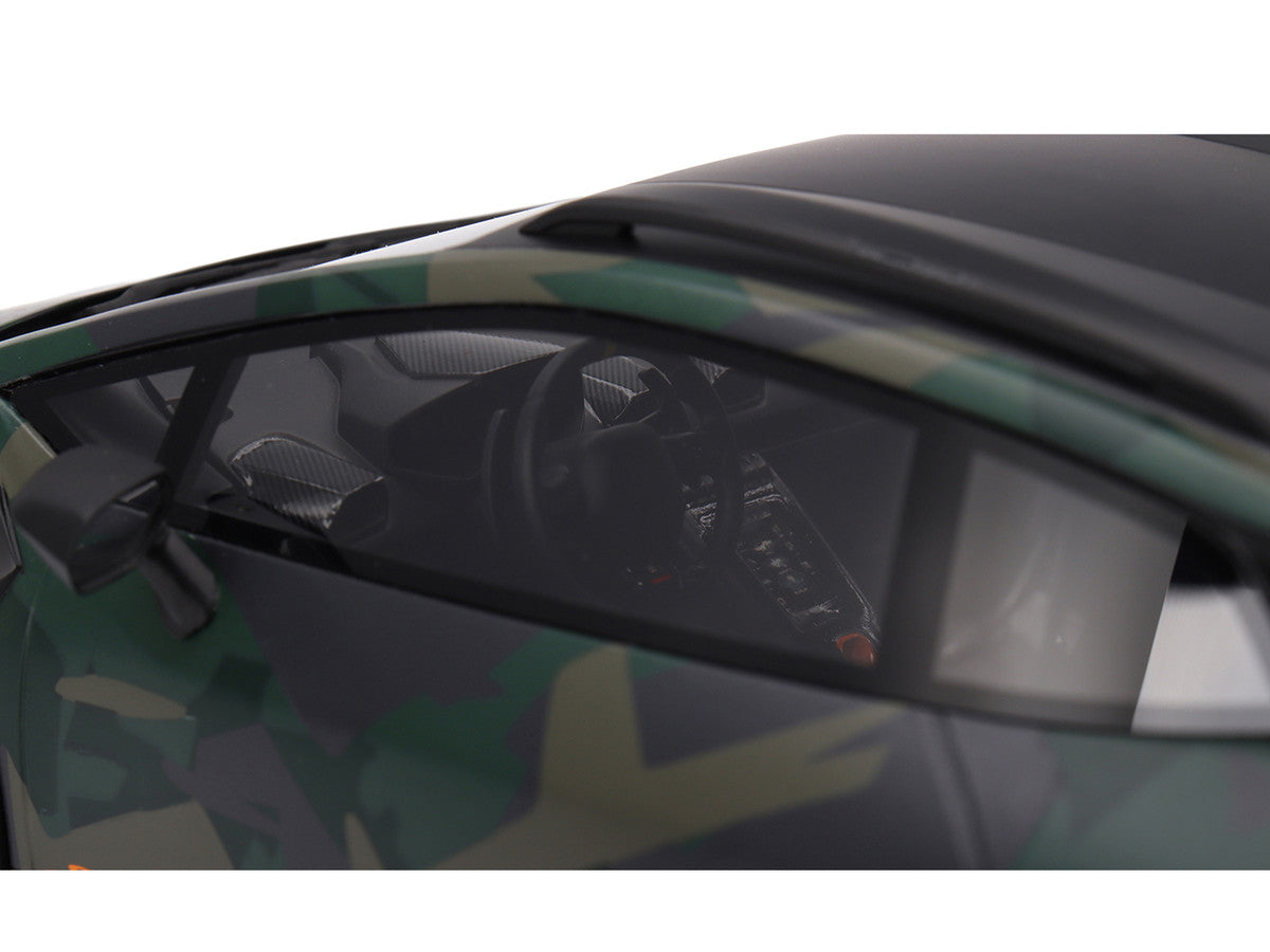 Lamborghini Huracan Sterrato All-Terrain "BOSCO" Green Camouflage 1/18 Model Car by Top Speed