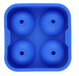Black 4-Cavity Silicone Ice Ball Maker Tray