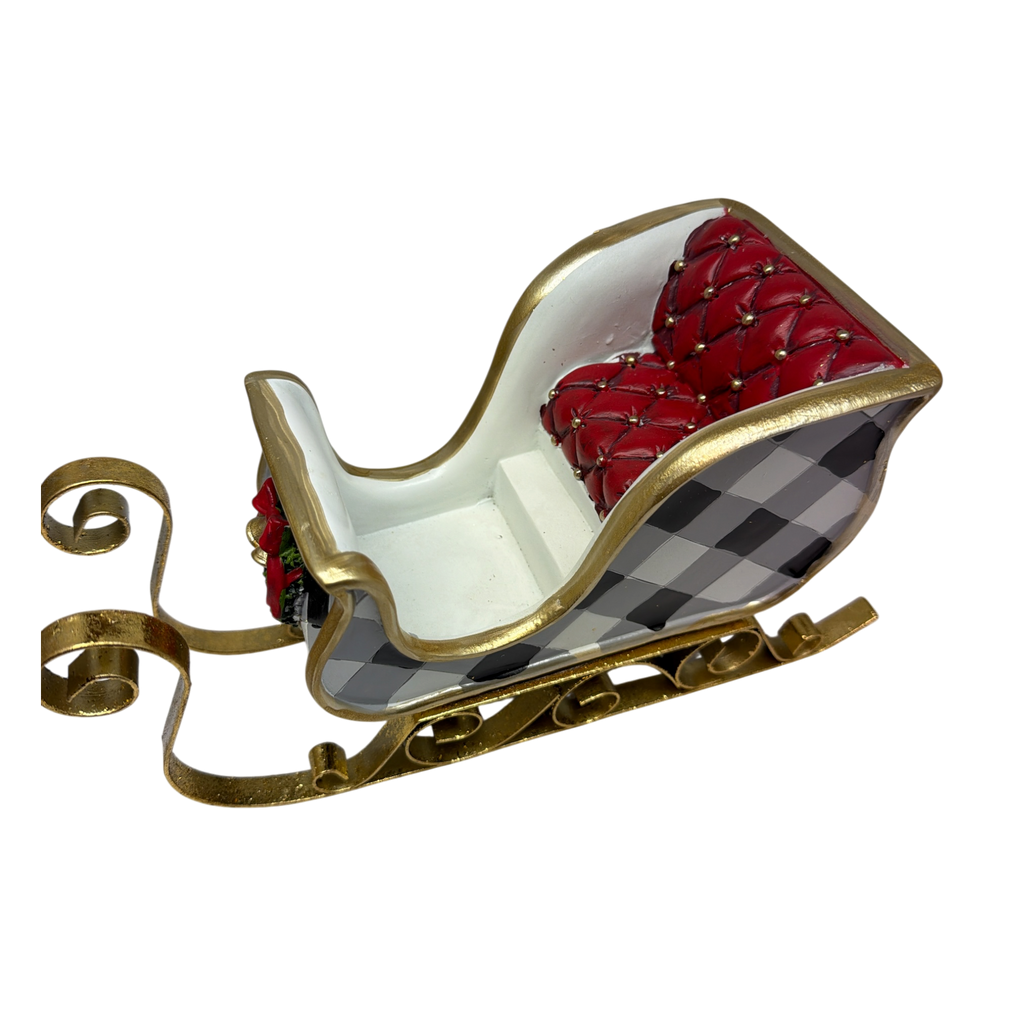 Black and White  Holiday Sleigh - Medium