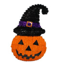 Garland Tinsel Pumpkin With Witch Hat Wall Hanging