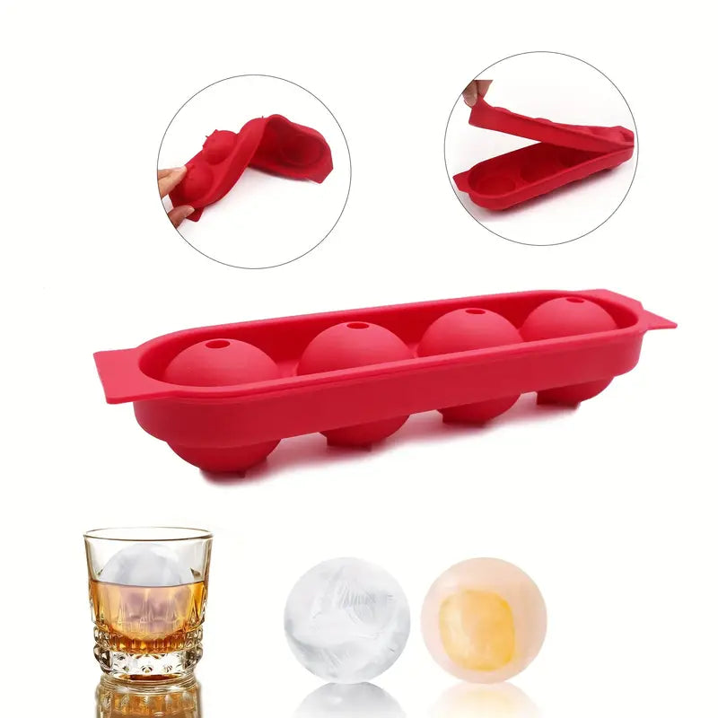 Ice Ball Maker - Reusable 2.5 Inch Silicone Tray
