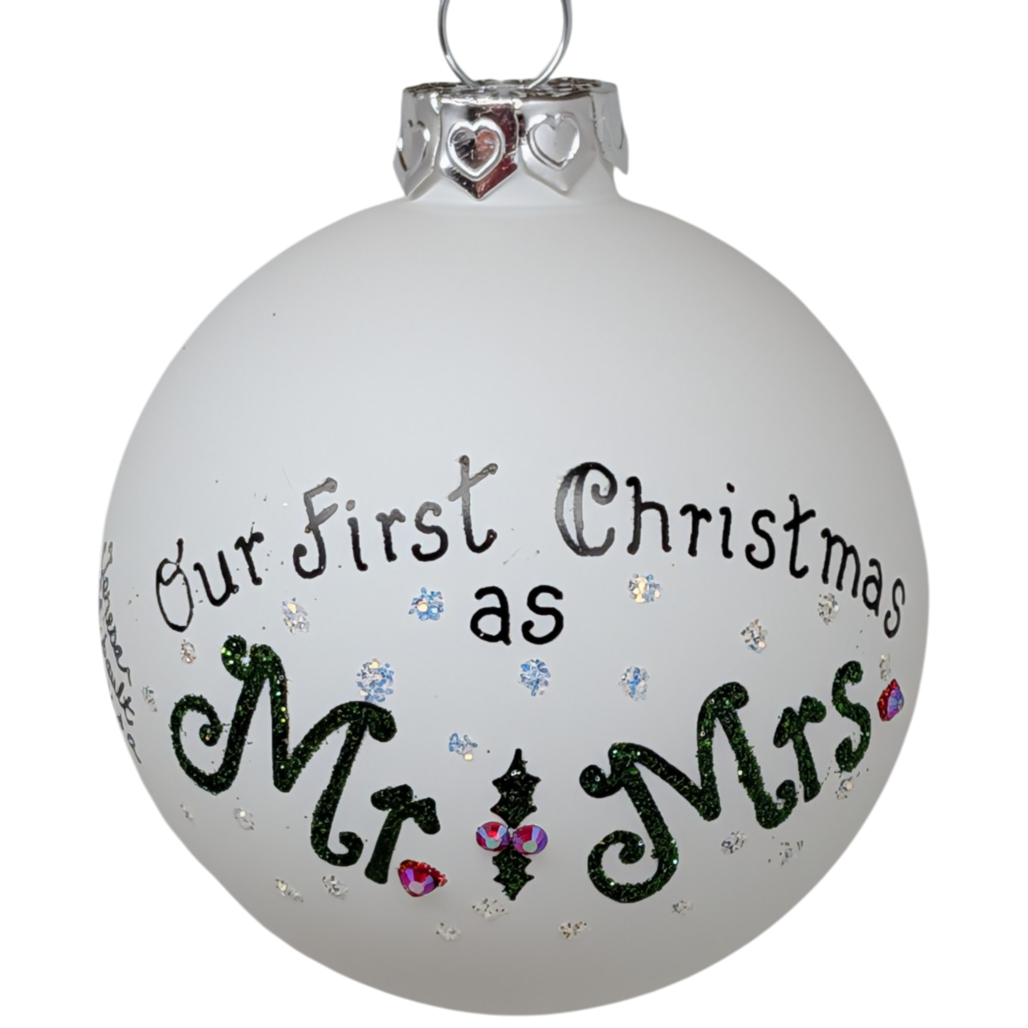 Christmas Keepsake Glass Ornament - First Christmas as Mr and Mrs