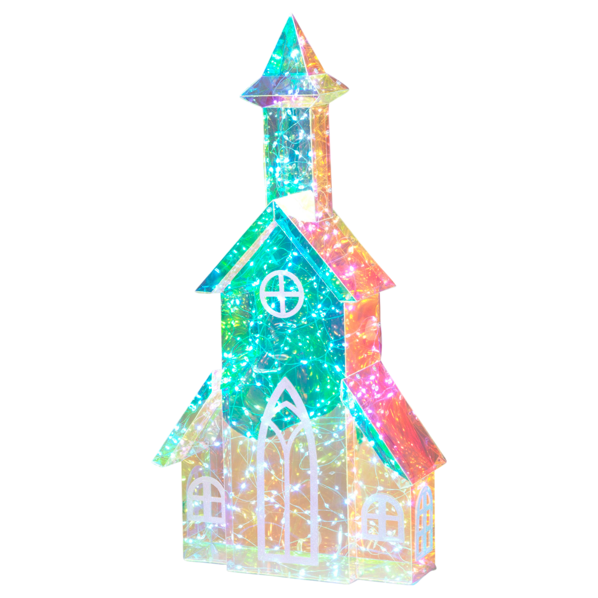 Lighted Holographic Holiday House - 28"