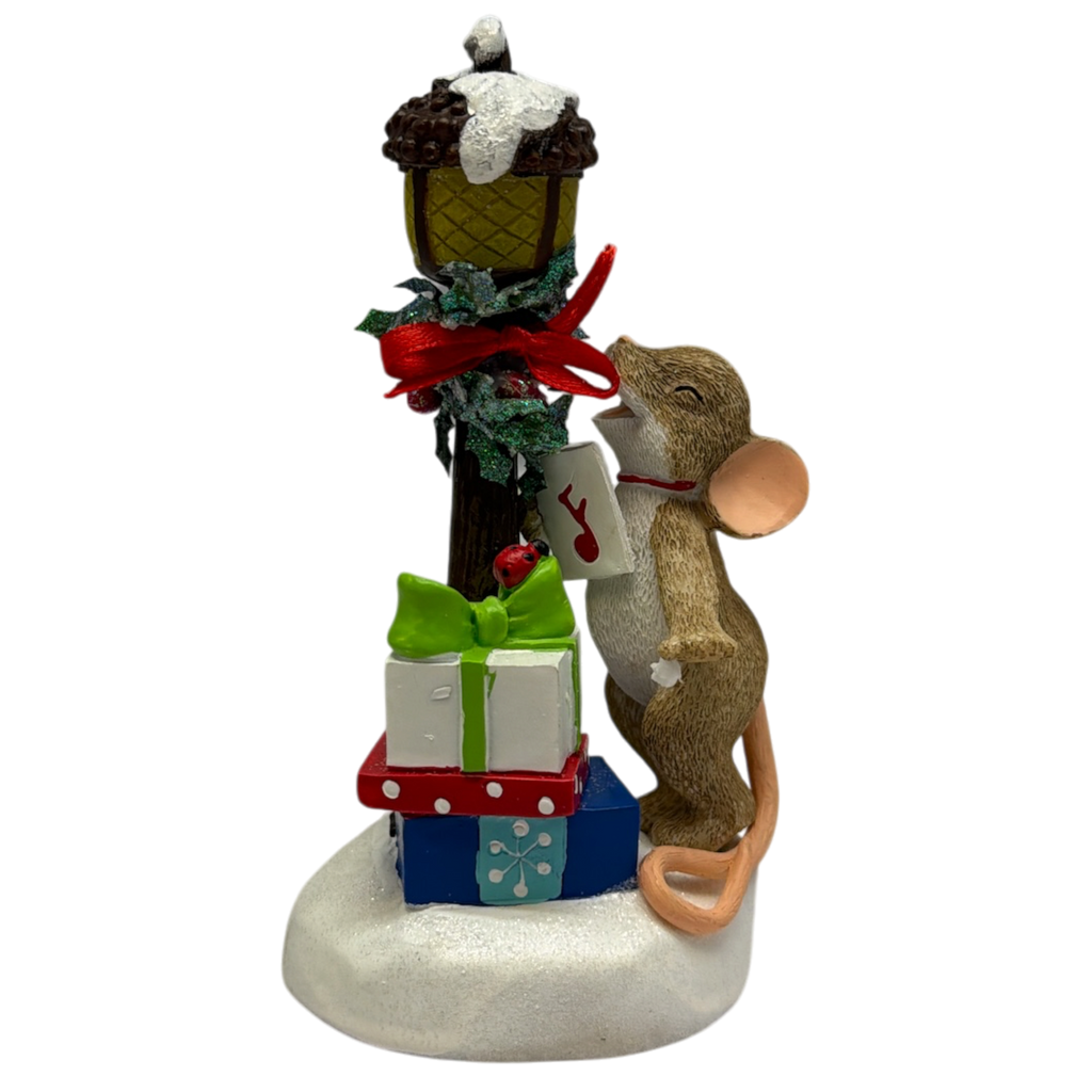 Caroling Mouse Figurine