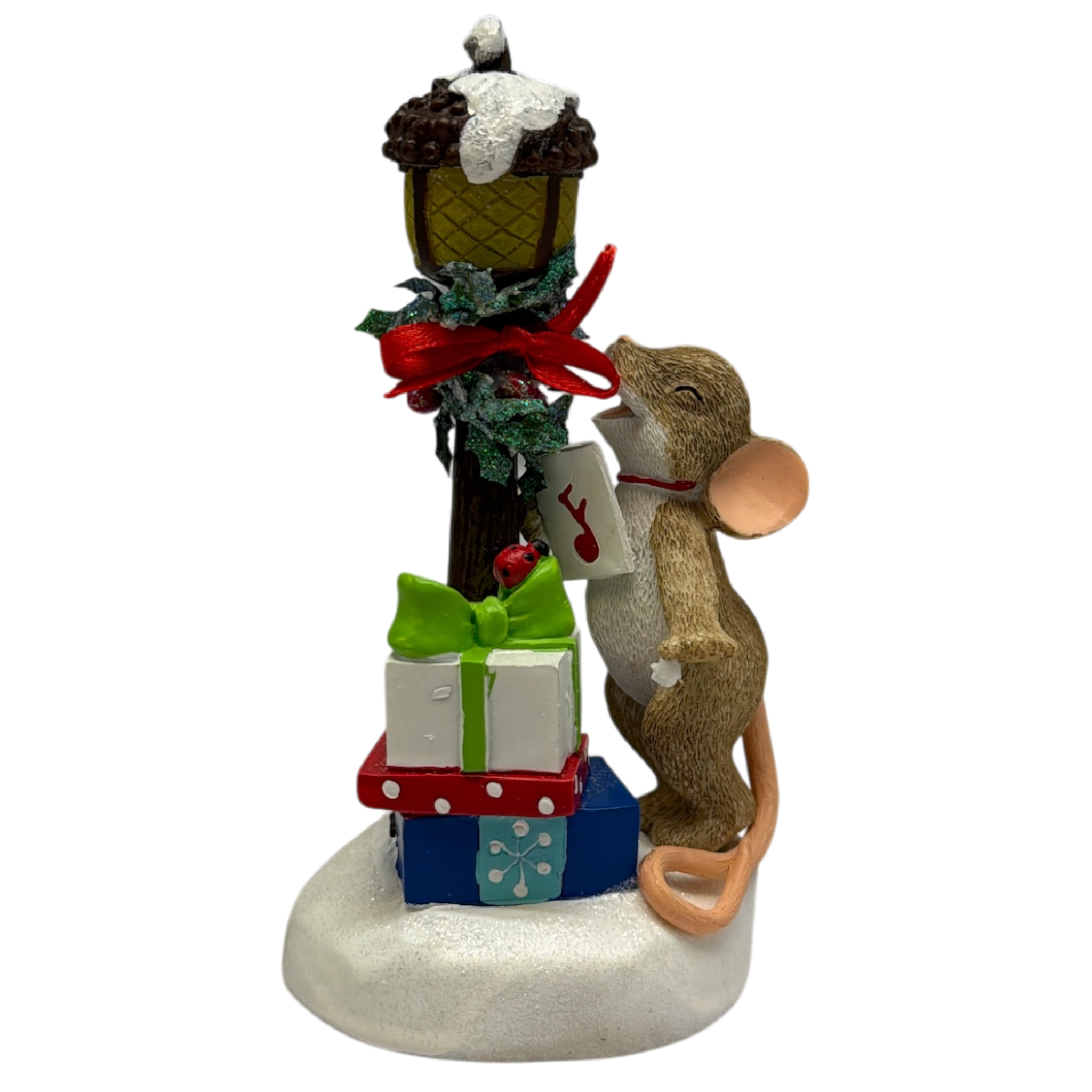 Caroling Mouse Figurine