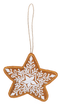 Spirited Gingerbread Star Stitched Ornament