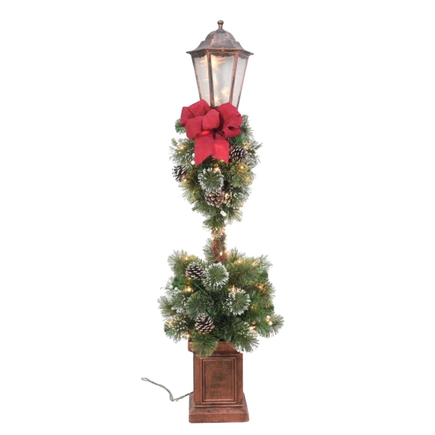 Lamp Post With Big Red Bow