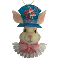 White Rabbit  - Alice in Wonderland Flat Back Character Head Ornament
