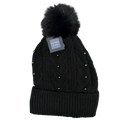 Pearl Chevron Knit Hat - Black