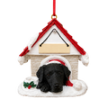 Ceramic Doghouse Ornament - Labrador - Black