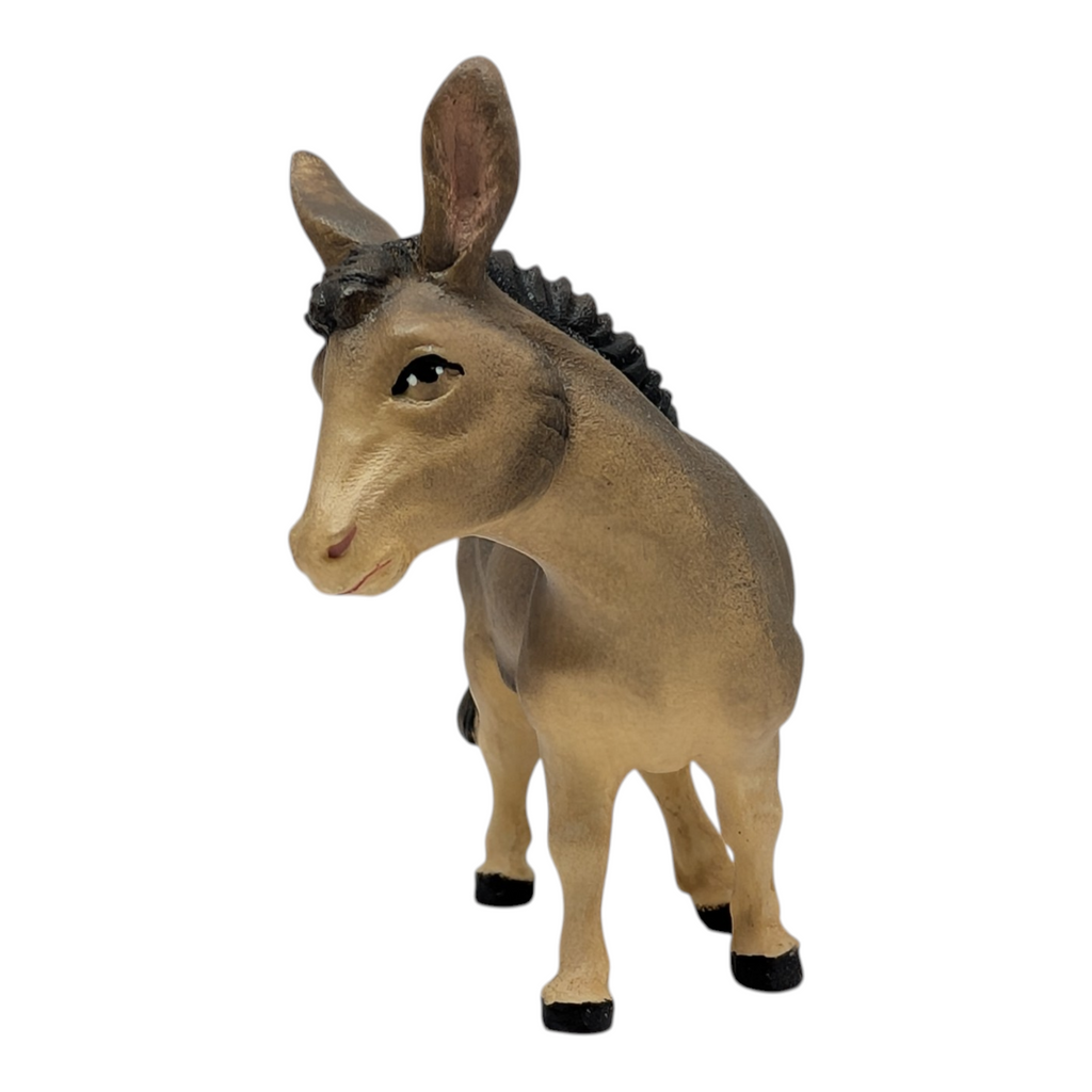 Wood Carved Donkey for Nativity - 10cm - Maple