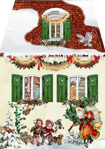 Miniature Advent Card - The Carolers' House