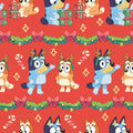 Bluey and Bingo on Red Wrapping Paper