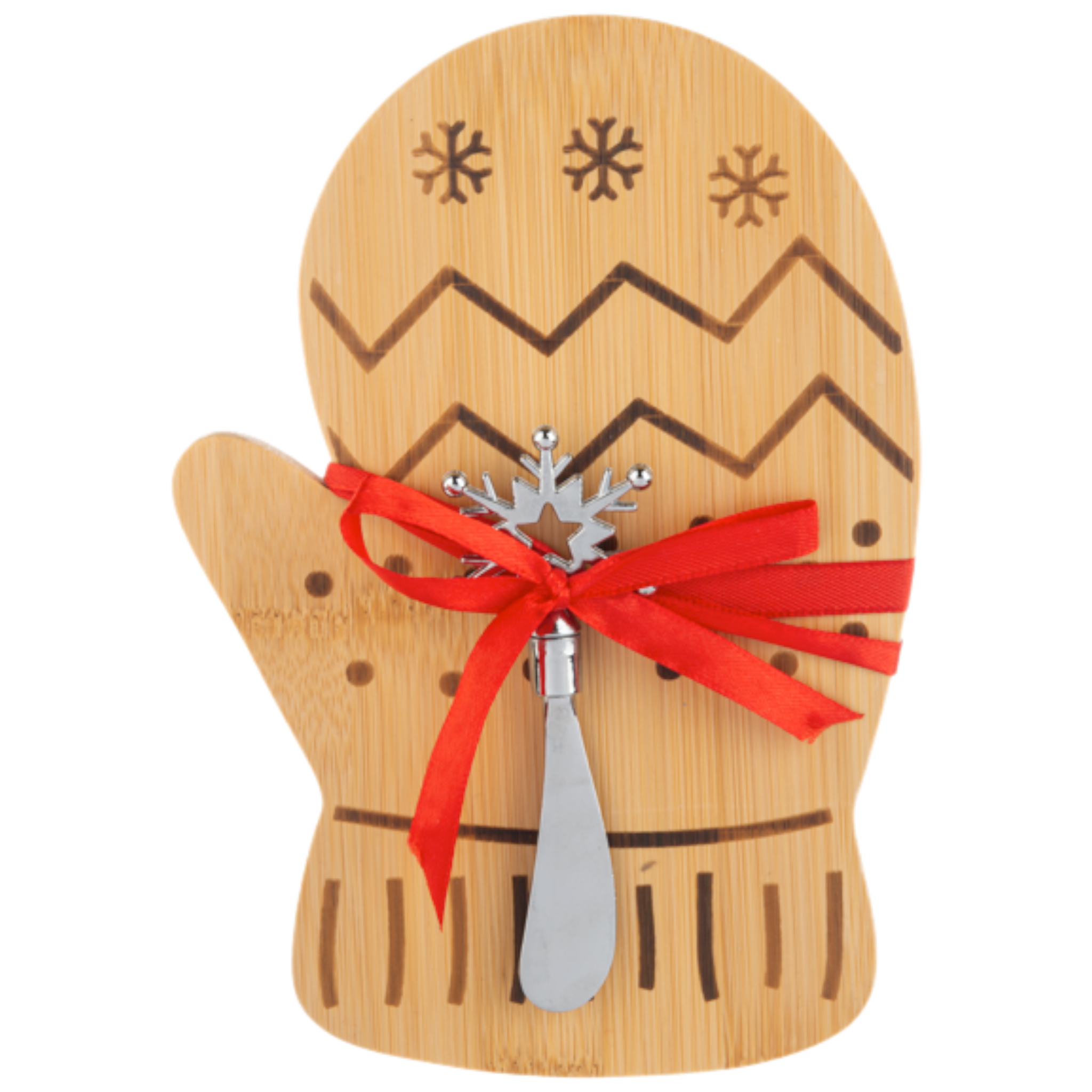Cozy Mitten Holiday Serving Board with Spreader