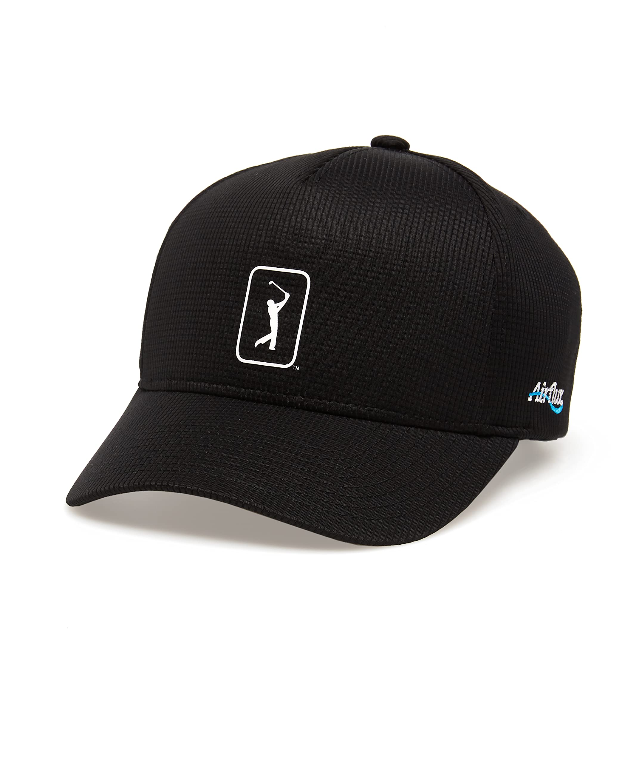 PGA TOUR Mens Standard Mesh Golf Hat Caviar One Size