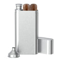 Linkidea Stainless Steel Hip Flask Cigar Holder with Funnel Cigar Case Alcohol Containers for Hiding Portable Cigar Storage Acessories (2 Oz Hip Flask Capacity)