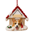 Ceramic Doghouse Ornament - Welsh Corgi