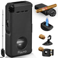 Cigar Lighter 5- in -1 Torch Lighter Built-in V-Cut Cigar Cutter Cigar Punch Cigar Draw Enhancer Cigar Holder Windproof Double Jet Flame Refillable Butane Lighter for Smoking Gift for Men