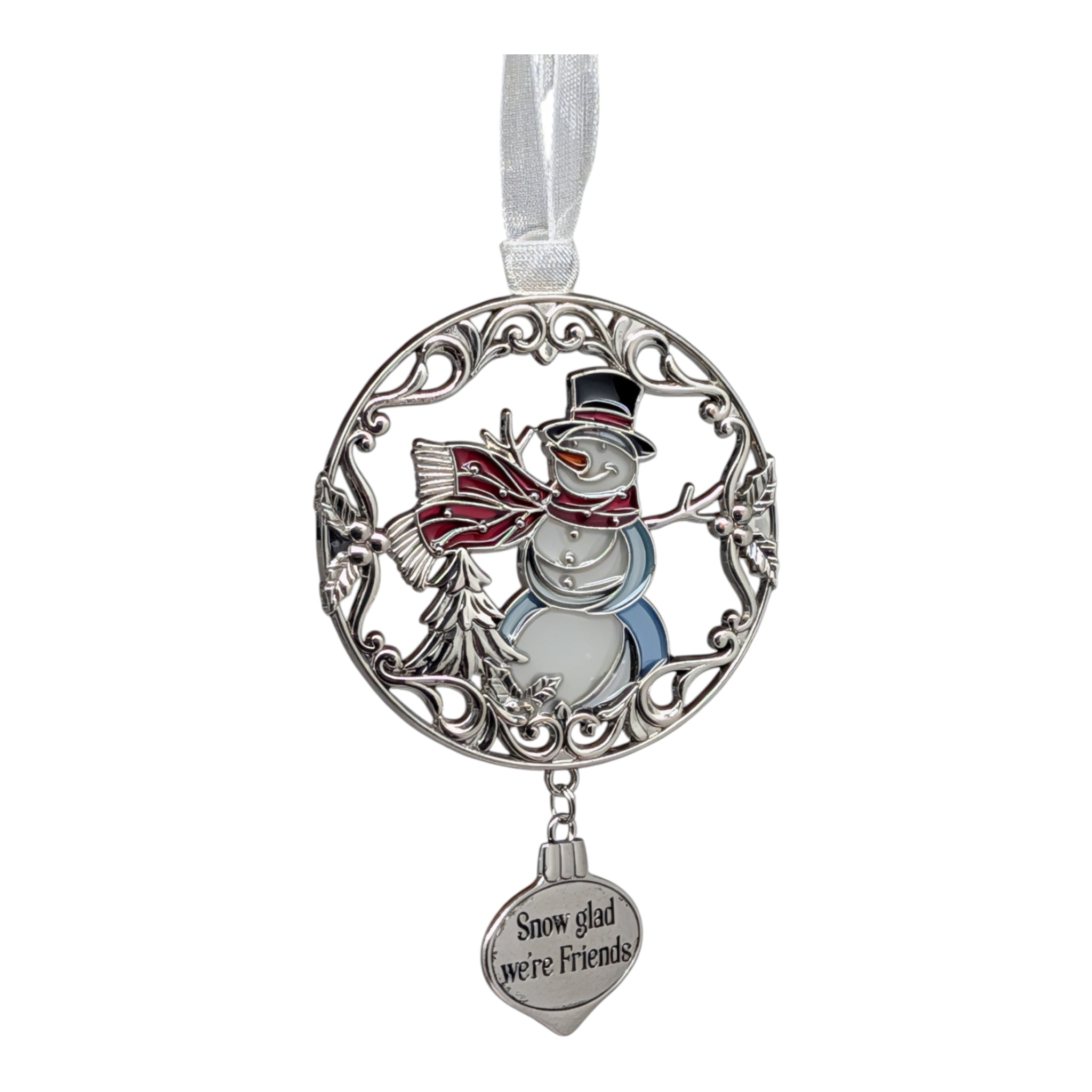 Snow Glad We're Friends Snowman - Colors of Christmas Ornament